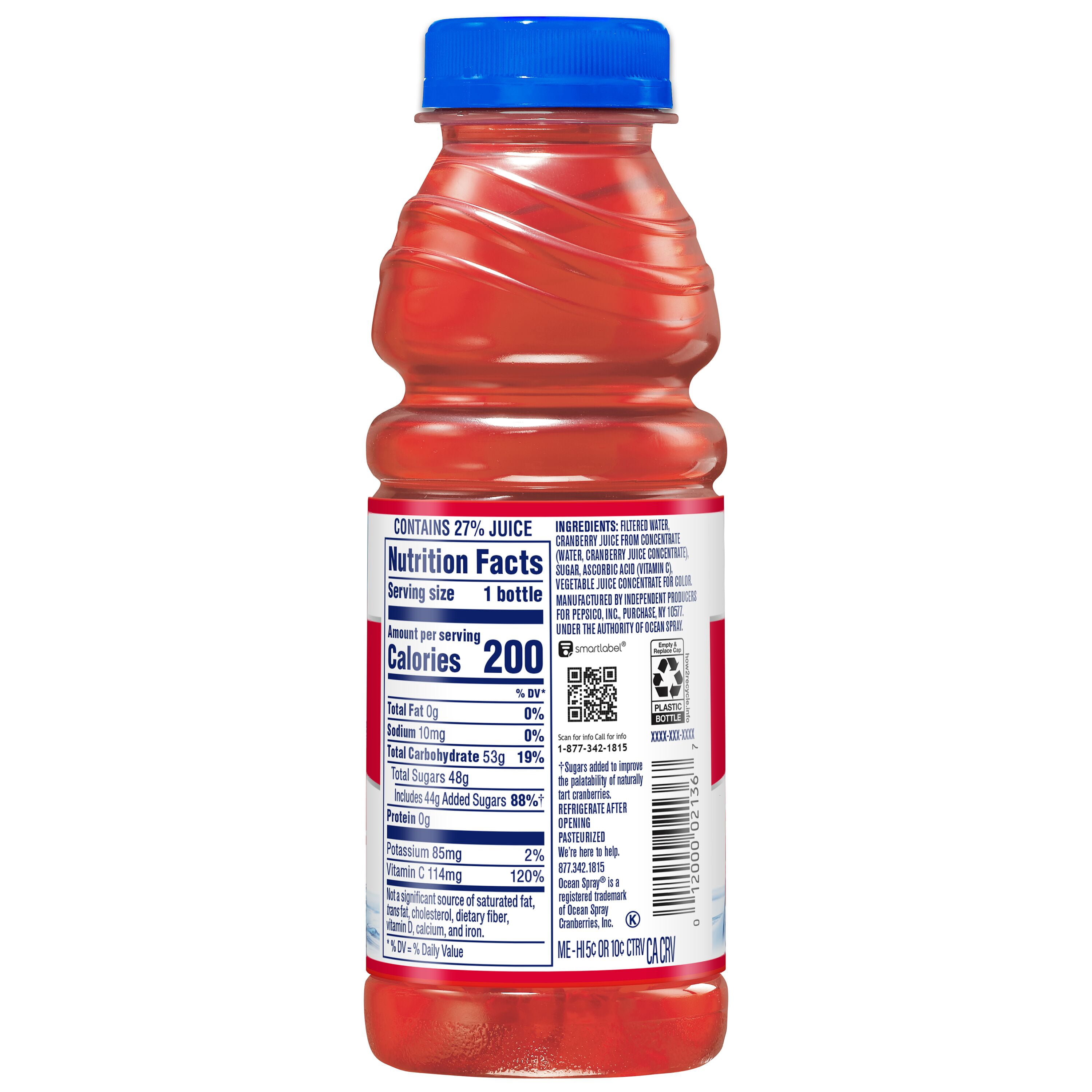 (3 pack) Ocean Spray Cranberry Juice Drink Cocktail, 15.2 oz Bottle