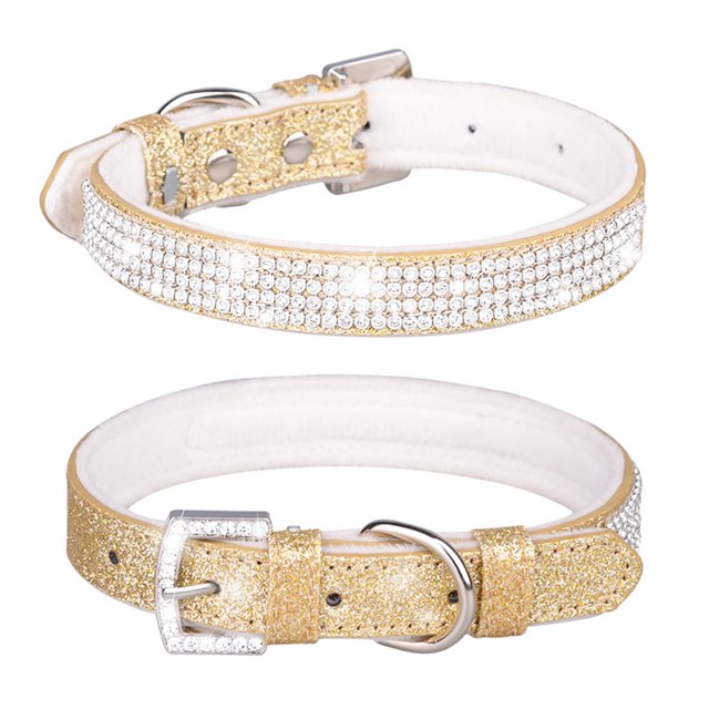 El collar para perros con diamantes de imitación brillantes y el collar para perros con diamantes es adecuado para perros pequeños y medianos.