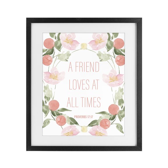 Stupell Industries A Friend Loves At All Times Black Framed Print Under Glass, design by Lucille Price
