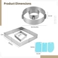 thumbnail image 5 of 2 Pcs Adjustable Cake Rings, 6-12" Stainless Steel Cake Molds with 3 Plastic Scrapers, Round and Square Cake Ring Molds with Scaling, Pastry Baking Frames, 5 of 6