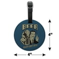 thumbnail image 6 of Beer Helping White Guys Dance Since 1842 Funny Humor Retro Round Leather Luggage Card Suitcase Carry-On ID Tag, 6 of 8