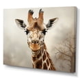thumbnail image 2 of Designart "Elegance Of The Classic Beige Giraffe" Animals Giraffe Canvas Wall Art, 2 of 7