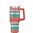 thumbnail image 2 of Christmas Tree Elk Bow Tie Stripes 40 Oz Tumbler with Handle Lid and Straw Stainless Steel Double Walled Vacuum Insulated Cup Merry Christmas Gifts Tumbler for Women Men Friends Outdoor Indoor, 2 of 5