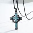 thumbnail image 4 of Coachuhhar Cross Necklace for Men 925 Sterling Silver Crucifix Crown of Thorns Pendant Necklace Religion Catholic Jewelry Gifts for Father Husband Son, 4 of 7