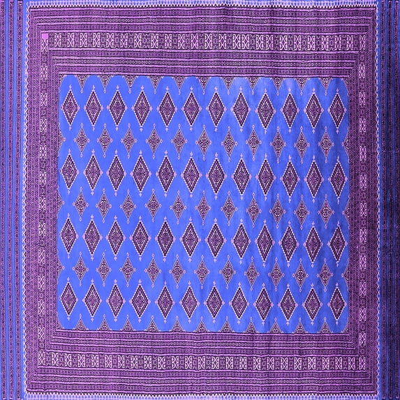 Ahgly Company Indoor Square Oriental Purple Industrial Area Rugs, 7' Square