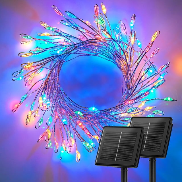Guirnalda de luces solares Brightown 480 LED, 12 m, multicolor, paquete de 2