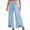 Light Blue, variant on Women's Casual Flowy High Waist Wide Leg Pants Bowtie Irregular Front Split Wrap Pants Hippie Boho Plus Size Trousers