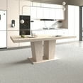 thumbnail image 4 of FFZ 160-200cm Rectangular Extendable Dining Table for 6-10 People, Veined Travertine Pattern, 4 of 14