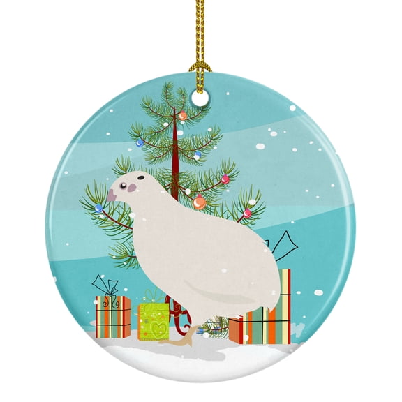 Texas Quail Christmas Ceramic Ornament