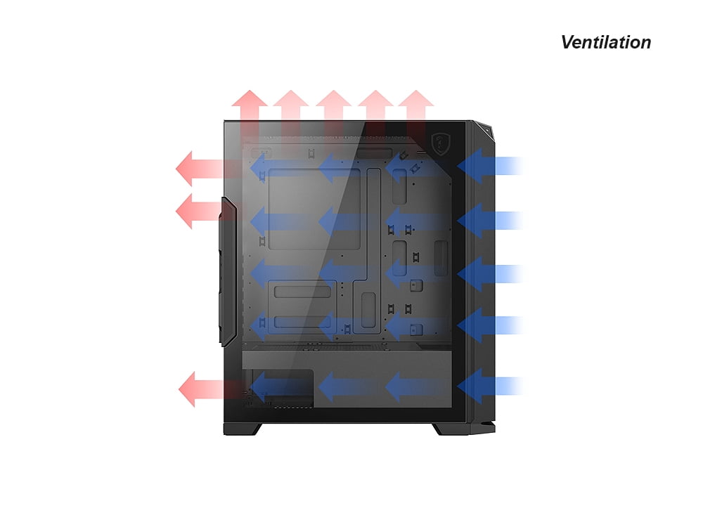 Bluegears b-Knights RGB Gaming Case include 6 x RGB 120mm Fans, Front Mesh Cover, and Side Tempered Glass for Extreme Cooling and Lighting Display specially designed for Fearsome Gamers