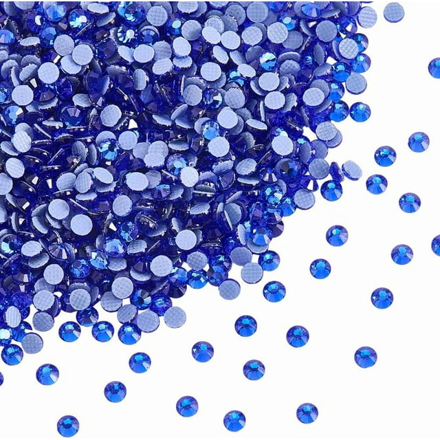 1 caja de 2880 diamantes de imitación azules con parte trasera plana, de cristal termoadhesivo de 2,7 mm, metálicos, redondos, diminutos, deslumbrantes, con fijación por calor.