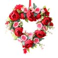 thumbnail image 2 of Corona de corazón para Valentín, decoración romántica para el hogar, guirnalda de flores artificiales decorativas para aniversario, boda en una, 2 of 9