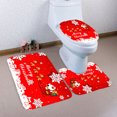 thumbnail image 3 of 3PCS Bath Rug Set Snowman Snowflake Print Decorative Toilet Rug Toilet Lid Cover for Christmas, 3 of 8