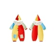 thumbnail image 2 of Cjfdfy Toddler Baby Boy Girl Halloween Clown Costume Outfit Contrast Color Long Sleeve Ruffle Collar Jumpsuit And Hat Cute My First Halloween Party Clothes 6M-5Y, 2 of 9