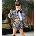 thumbnail image 1 of Faithtur Girls Clothes Set, Black Printed Pattern Cardigan, Shorts and Shirt, 1 of 7