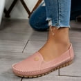 thumbnail image 4 of Penny Loafers for Women Comfy Orthopedic Walking Shoes Trendy Stitching Round Toe Slip on Moccasin Antislip Driving Shoes Pink Size 7, 4 of 6