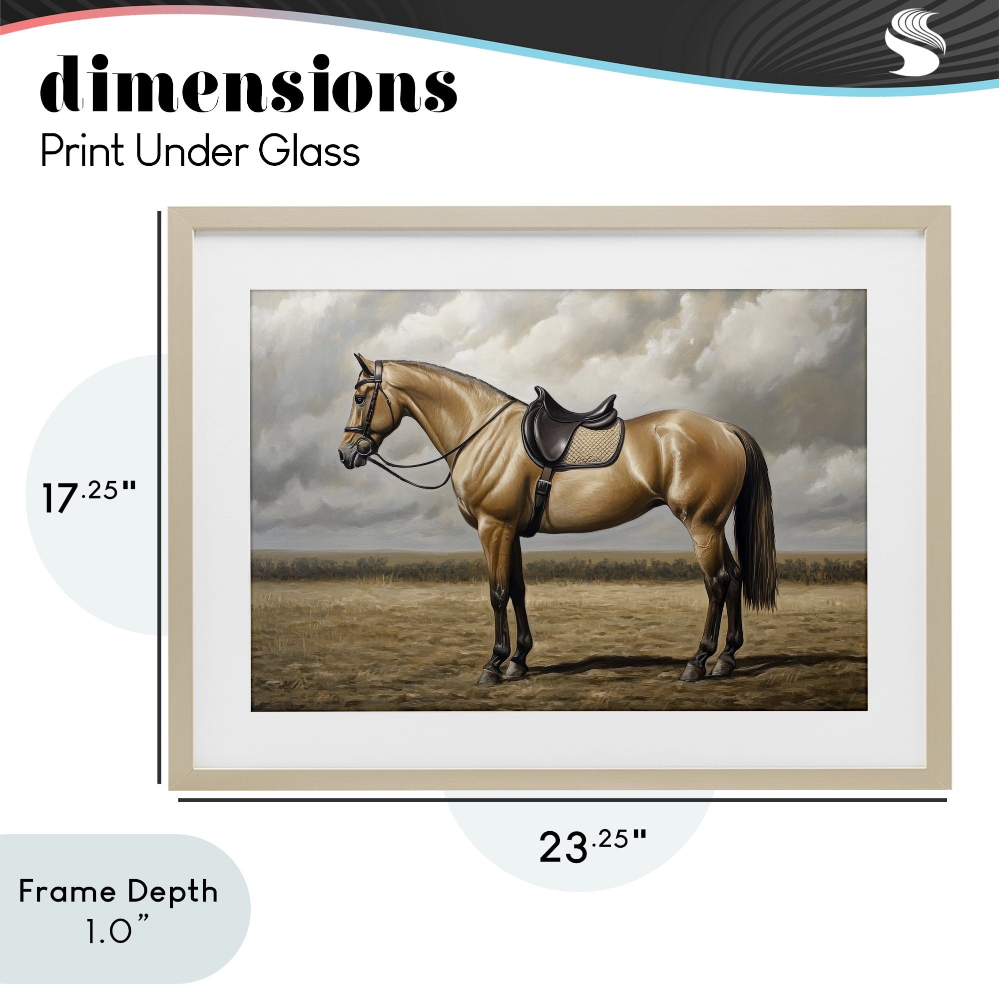 Stupell Industries Shiny Mare Saddled Up Birch Framed Print Under Glass, design by Petal Prints Design