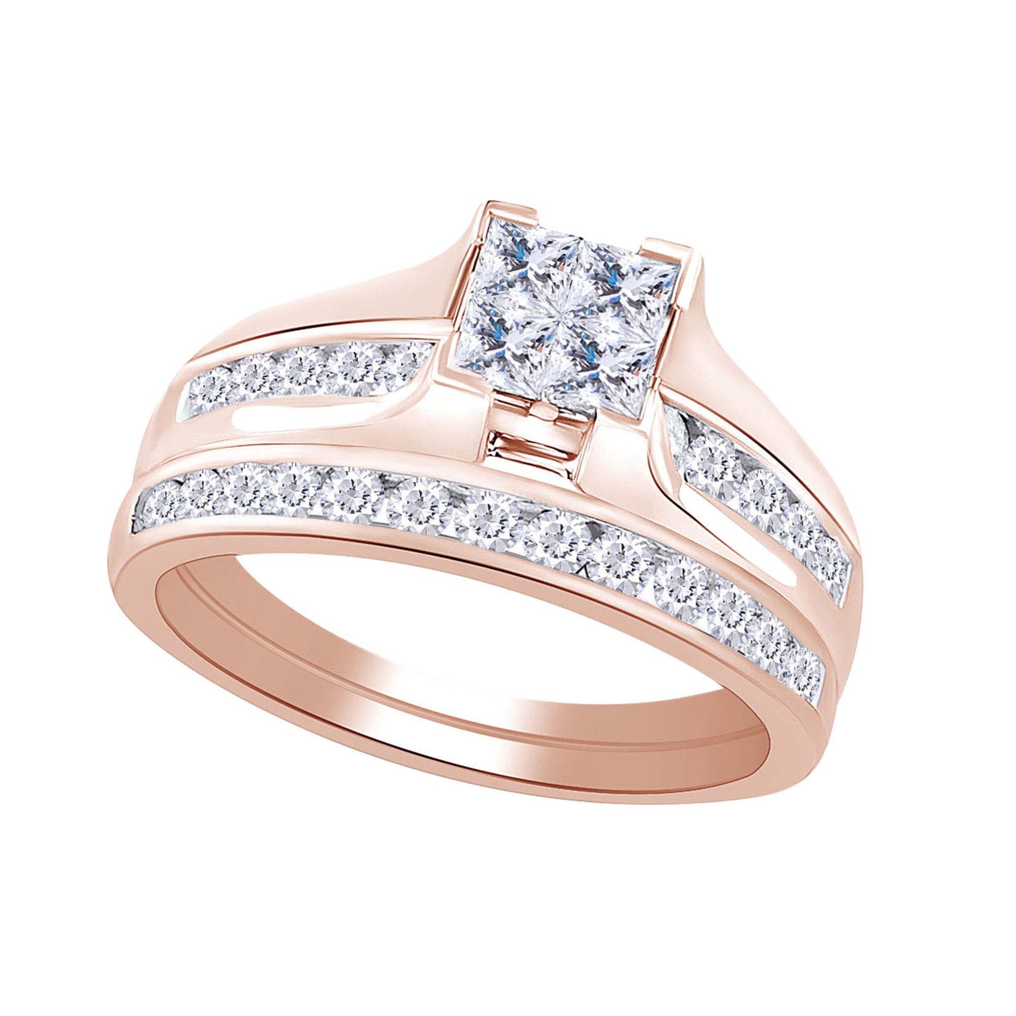 18K WHITE GOLD GF 6CT ENGAGEMENT WEDDING LAB DIAMONDS TENNIS BAND SOLID RING SET