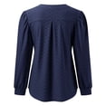 thumbnail image 6 of EDFBUYKRS Womens Tops Fall Long Sleeve Shirts Business Casual V Neck Loose T-Shirts Dressy Work Tops with Smocked Xl, 6 of 6