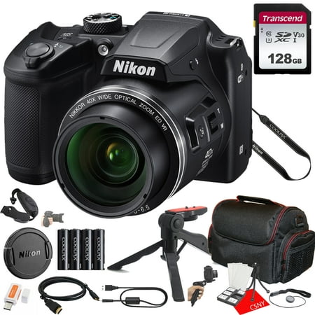 Nikon COOLPIX B500 16MP 40x Optical Digital Point and Shoot Camera + 128GB Memory + Case + Tripod + More (24pc Bundle)