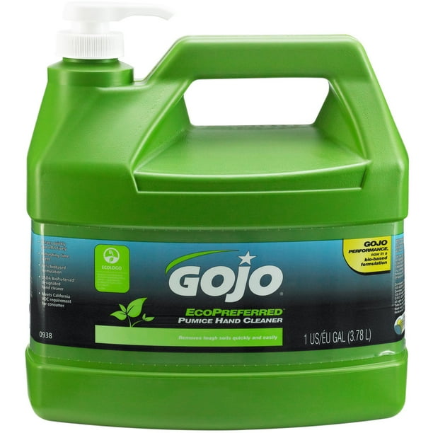 GOJO 1 Gallon Pump Bottle EcoPreferred Lime Pumice Hand Cleaner