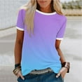 thumbnail image 3 of Scyoekwg Womens Trendy Tops 2025 Short Sleeve Womens Summer Fashion Loose Ladies Blouses Dressy Casual Trendy Cute T Shirts Going Out Tops, 3 of 5