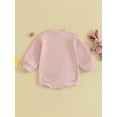 thumbnail image 4 of Arvbitana Baby Girls Boys Sweatshirt Romper Long Sleeve Fuzzy Bunny Embroidery Jumpsuit Casual Crew Neck Bodysuit Newborn Infant Cute Clothes 6M 12M 18M 24M, 4 of 9