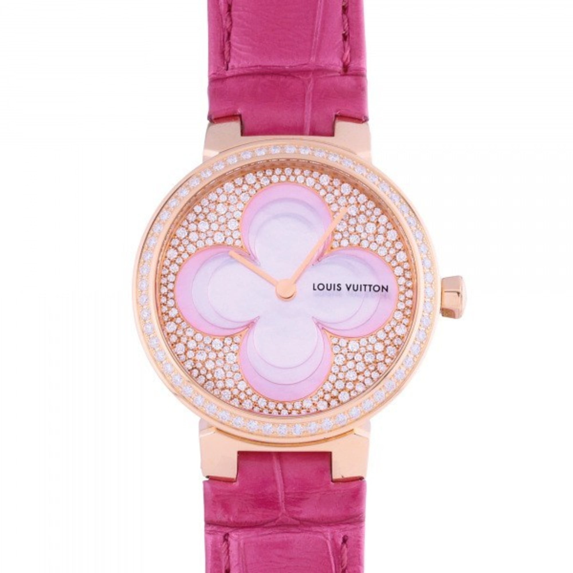 Authenticated Used Louis Vuitton LOUIS VUITTON Tambour Slim Color Blossom  PM Q1K0B Pink Dial Watch Women's 