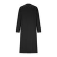 thumbnail image 5 of Kilaqueen Sweatshirt Dresses for Women Long Sleeve V Neck Midi Dress Solid Color Relaxed Fit Spring Summer Pullover Tunic Dresses, 5 of 8