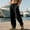 Black, variant on GrmtClth Men Linen Pants Loose Fit Casual Drawstring Pants Straight Leg Beach Yoga Trousers with Pockets Black XXL