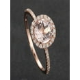 thumbnail image 2 of Sale 1.50 carat Round Cut Morganite and Diamond Halo Bridal Wedding Ring Set in Rose Gold: Bestselling Design, 2 of 2