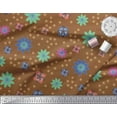 thumbnail image 2 of Soimoi Poly Georgette Fabric Colorful Flowers Clip Art Print Fabric by The Yard 52 Inch Wide, 2 of 3