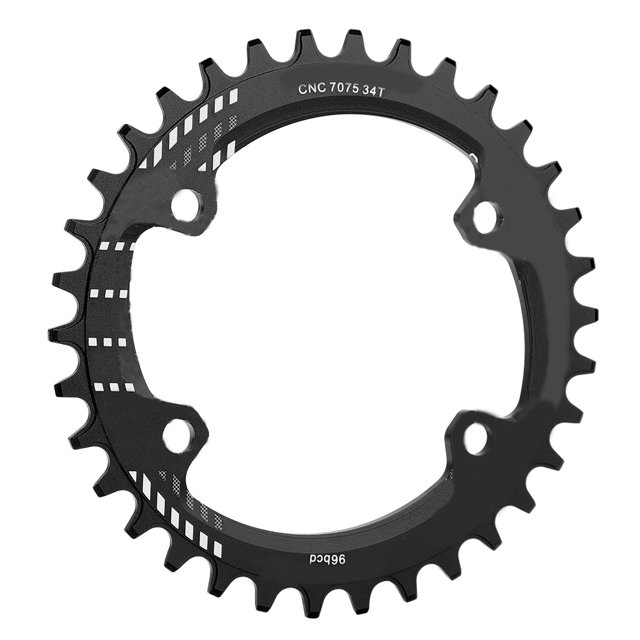 Fyearfly Plato de Bicicleta, BCD 96MM Anillo de Cadena Simple de Plato Ancho Estrecho para M6000 M7000 M8000(34T-Negro)