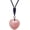 Pink, variant on Handcarved Crystal Stone Heart Pendant Necklace for Women Love Healing Quartz Pendant with Adjustable Cord