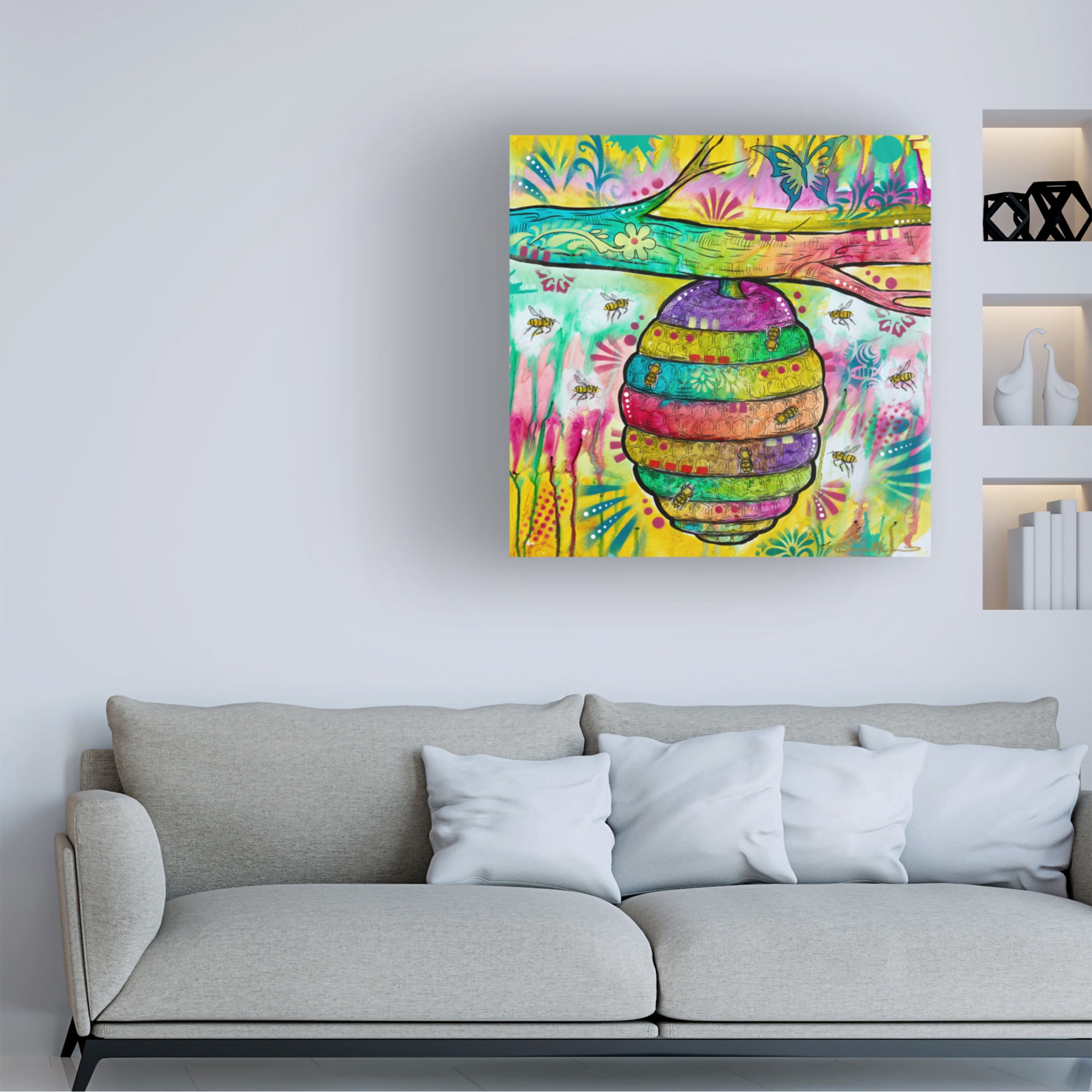 Canvas Wall Art - Dean Russo 'Beehive' Wall Art for Living Room, Bedroom, or Office Décor by Trademark Fine Art - 24 x 24 Inches
