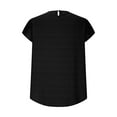 thumbnail image 6 of Summer Tops Solid Round Neck Sleeve Back Keyhole Blouse Temperament Short Sleeve Top Womens Blouses Summer Black XXL, 6 of 9