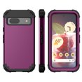 thumbnail image 6 of Case for Google Pixel 8A, Slim Dual Layer 3 in 1 Heavy Duty Protection Hybrid Hard PC Soft Silicone Rugged Bumper Anti Slip Full-Body Protective Cases For Google Pixel 8A, Purple, 6 of 7