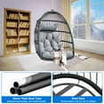 thumbnail image 5 of Dextrus Hanging Egg Chair Swing Chair Outdoor Patio Wicker Chair Swing Hammock Egg Chairs with Cushion 330lbs for Patio, Bedroom, Garden and Balcony, Dark Gray(Stand not Included), 5 of 5