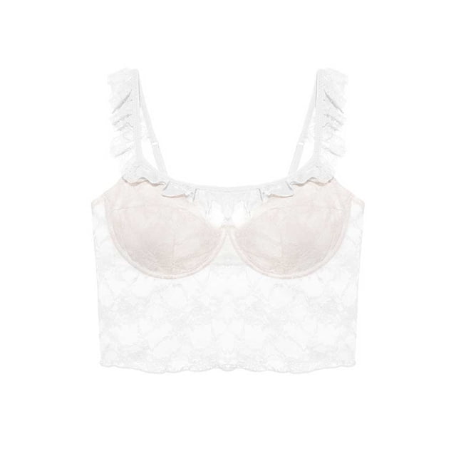 Sujetador sexy Sonducket Lencería de encaje Blanco S