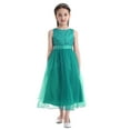 thumbnail image 2 of vastwit Kids Girls Lace Mash Sleeveless Wedding Dress Sequined Party Pageant Bridesmaid Prom Ball Gown Green 16, 2 of 7