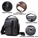 thumbnail image 3 of Bolso bandolera de cuero para hombre, estilo retro, pequeño, tipo bandolera, informal, con orificio para auriculares, para viaje, para almohadilla de 7,9", 3 of 8