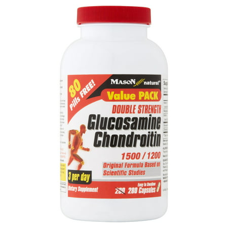 Mason Natural Double Strength Glucosamine Chondroitin 1500 / 1200 Capsules Value Pack, 280