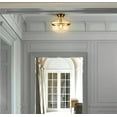 thumbnail image 2 of Claxy Gold Semi Flush Mount Ceiling Light Bowl Clear Glass for Kitchen Hallway Bathroom, 2 of 5