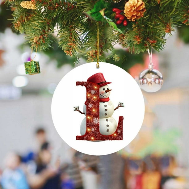 2024 26 Letter Christmas Snowman Christmas Pendant - Acrylic Car Pendant Saint