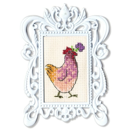 UPC: 4743348400717 | Hen with flower FA007 Counted Cross Stitch Kit