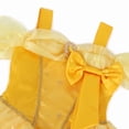 thumbnail image 4 of Bulala Princess Dress for Girls Costume Kids Off Shoulder Layered Toddler Halloween Cosplay Birthday Party Outfit up Yellow 120 cm 5-6 Years, 4 of 7