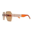 thumbnail image 3 of Womens Metal Rim Oversize Mafia Mob Fashion Sunglasses Gold Brown Light, 3 of 4