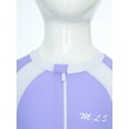 thumbnail image 4 of renvena Kids Girls One Piece Rash Guard Swimsuit Long Sleeve Swim Dress UPF 50+ Beachwear Bathing Suit Purple XL, 4 of 7