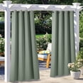 thumbnail image 3 of NICETOWN Outdoor Curtains for Patio Waterproof Blackout Solid Grommet Thermal Insulation Windproof Curtains, W52 x L108, Set of 2, Greyish Green, 3 of 9