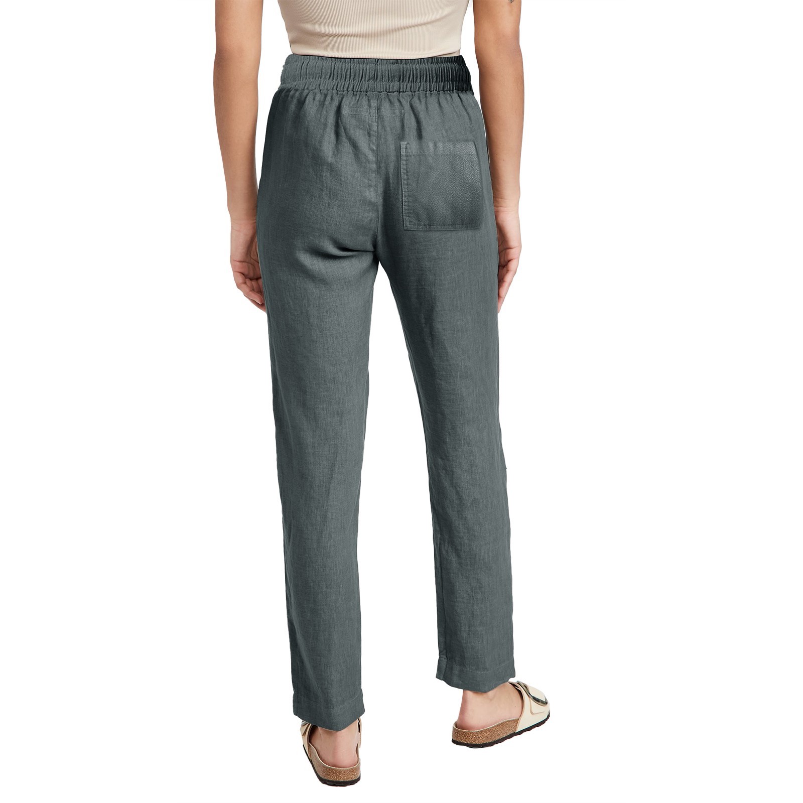TANGNADE Women's Casual Pants Solid Cotton and with Pocket Long, Gray S ...